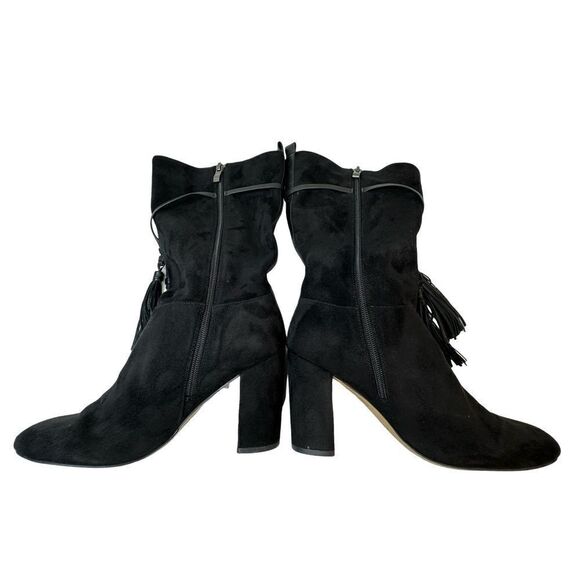 CHELSEA & ZOE Black Mid High Heeled Boots Size 8 - Picture 12 of 16